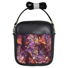 Colorful Rusty Abstract Print Girls Sling Bag by dflcprintsclothing