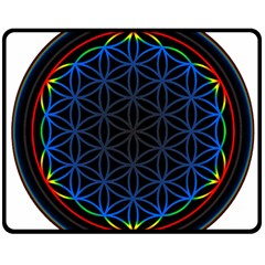 Flower Of Life Double Sided Fleece Blanket (medium)  by Sudhe