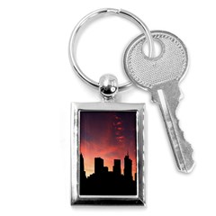 Skyline Panoramic City Architecture Key Chains (rectangle)  by Sudhe