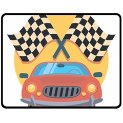 Automobile Car Checkered Drive Fleece Blanket (medium)  by Sudhe