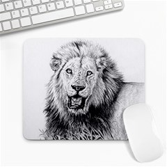 Lion Wildlife Art And Illustration Pencil Large Mousepads by Sudhe