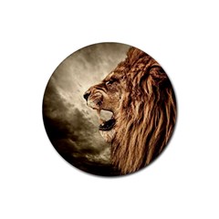 Roaring Lion Rubber Round Coaster (4 Pack)  by Sudhe