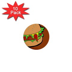 Burger Double 1  Mini Buttons (10 Pack)  by Sudhe