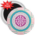 Mandala Design Arts Indian 3  Magnets (10 pack)  Front