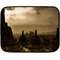 Borobudur Temple  Indonesia Fleece Blanket (mini) by Sudhe