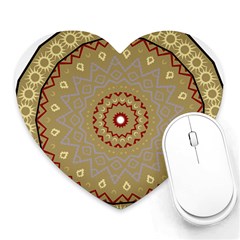 Mandala Art Ornament Pattern Heart Mousepads