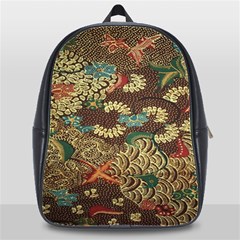 Colorful The Beautiful Of Art Indonesian Batik Pattern School Bag (xl) by Sudhe