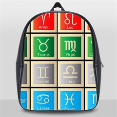 Set Of The Twelve Signs Of The Zodiac Astrology Birth Symbols School Bag (xl) by Sudhe