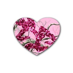 Love Browning Deer Glitter Rubber Coaster (heart)  by Sudhe