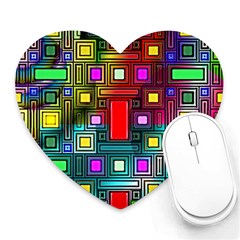 Art Rectangles Abstract Modern Art Heart Mousepads