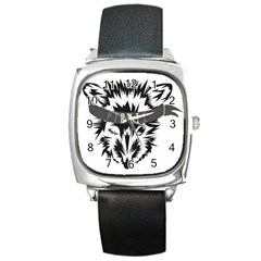 Pirate Rat Animal Pet Danger Square Metal Watch by Sudhe