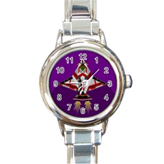 Toy Plane Outer Space Launching Round Italian Charm Watch