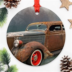 Auto Old Car Automotive Retro Ornament (round) by Sudhe