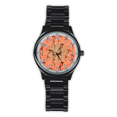 Cute Giraffe Pattern Stainless Steel Round Watch by FantasyWorld7