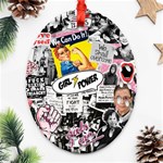 Feminism collage  Ornament (Oval Filigree) Front