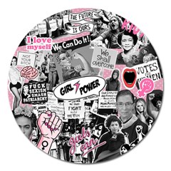 Feminism Collage  Magnet 5  (round) by Valentinaart