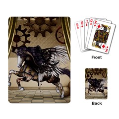 Awesome Steampunk Unicorn With Wings Playing Cards Single Design