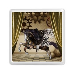 Awesome Steampunk Unicorn With Wings Memory Card Reader (square) by FantasyWorld7