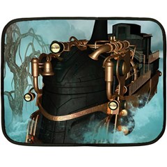 Spirit Of Steampunk, Awesome Train In The Sky Double Sided Fleece Blanket (mini)  by FantasyWorld7