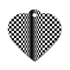 Art Optical Black White Contrast Dog Tag Heart (one Side) by Pakrebo