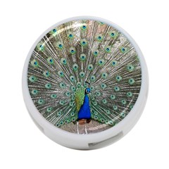 Peacock Bird Animal Feather 4-port Usb Hub (one Side)