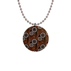 Abstract Background Brown Swirls 1  Button Necklace