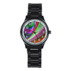 Illusion Background Blend Stainless Steel Round Watch by Pakrebo