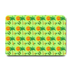 Holiday Tropical Smiley Face Palm Small Doormat 