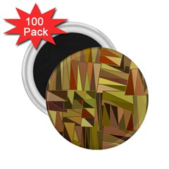 Earth Tones Geometric Shapes Unique 2 25  Magnets (100 Pack)  by Mariart