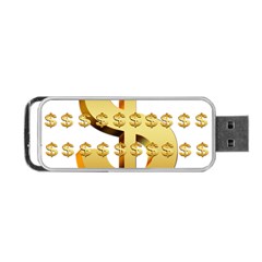 Dollar Money Gold Finance Sign Portable Usb Flash (one Side) by Mariart