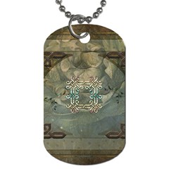 Celtic Knot On Vintage Background Dog Tag (one Side) by FantasyWorld7