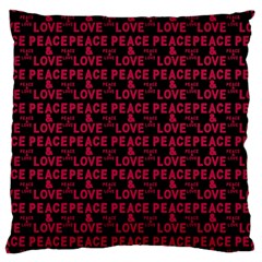 Peace And Love Typographic Print Pattern Standard Flano Cushion Case (two Sides) by dflcprintsclothing