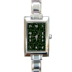 St Patricks Day Pattern Rectangle Italian Charm Watch by Valentinaart