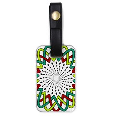 Round Star Colors Illusion Mandala Luggage Tags (one Side)  by Mariart