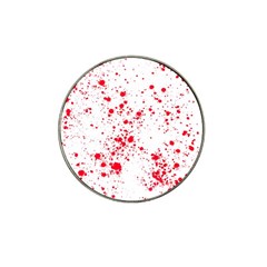 Red And White Splatter Abstract Print Hat Clip Ball Marker (4 Pack) by dflcprintsclothing