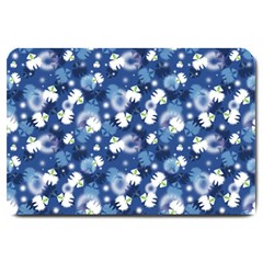 White Flowers Summer Plant Large Doormat  by Pakrebo