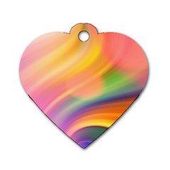 Wave Watercolor Watercolour Dog Tag Heart (two Sides) by Pakrebo