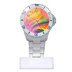 Wave Watercolor Watercolour Plastic Nurses Watch by Pakrebo