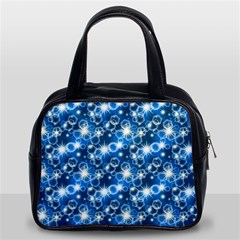 Star Hexagon Blue Deep Blue Light Classic Handbag (two Sides)