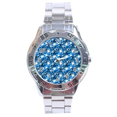 Star Hexagon Blue Deep Blue Light Stainless Steel Analogue Watch by Pakrebo