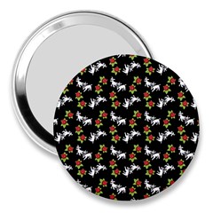 Lamb Pattern Black 3  Handbag Mirrors by snowwhitegirl