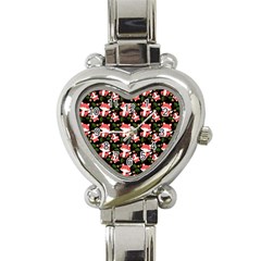 Fox And Trees Pattern Heart Italian Charm Watch