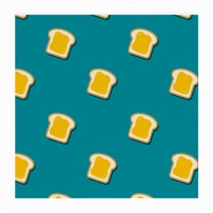 Toast With Cheese Funny Retro Pattern Turquoise Green Background Medium Glasses Cloth (2-side) by genx