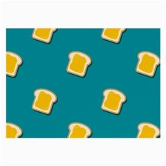 Toast With Cheese Funny Retro Pattern Turquoise Green Background Large Glasses Cloth (2-side) by genx