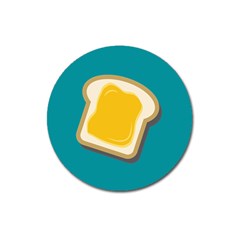 Toast With Cheese Funny Retro Pattern Turquoise Green Background Magnet 3  (round) by genx