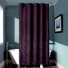 Organic Olive Leaves Pattern Hand Drawn Purple Red Wine Shower Curtain 36  X 72  (stall)  by genx