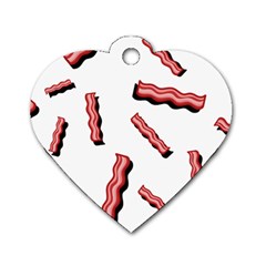 Funny Bacon Slices Pattern Infidel Red Meat Dog Tag Heart (two Sides) by genx