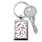 Funny Bacon Slices Pattern infidel red meat Key Chain (Rectangle) Front