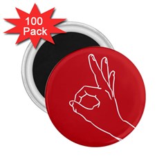 A-ok Perfect Handsign Maga Pro-trump Patriot On Maga Red Background 2 25  Magnets (100 Pack)  by snek