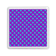 Turquoise Stars Pattern On Purple Memory Card Reader (square) by BrightVibesDesign